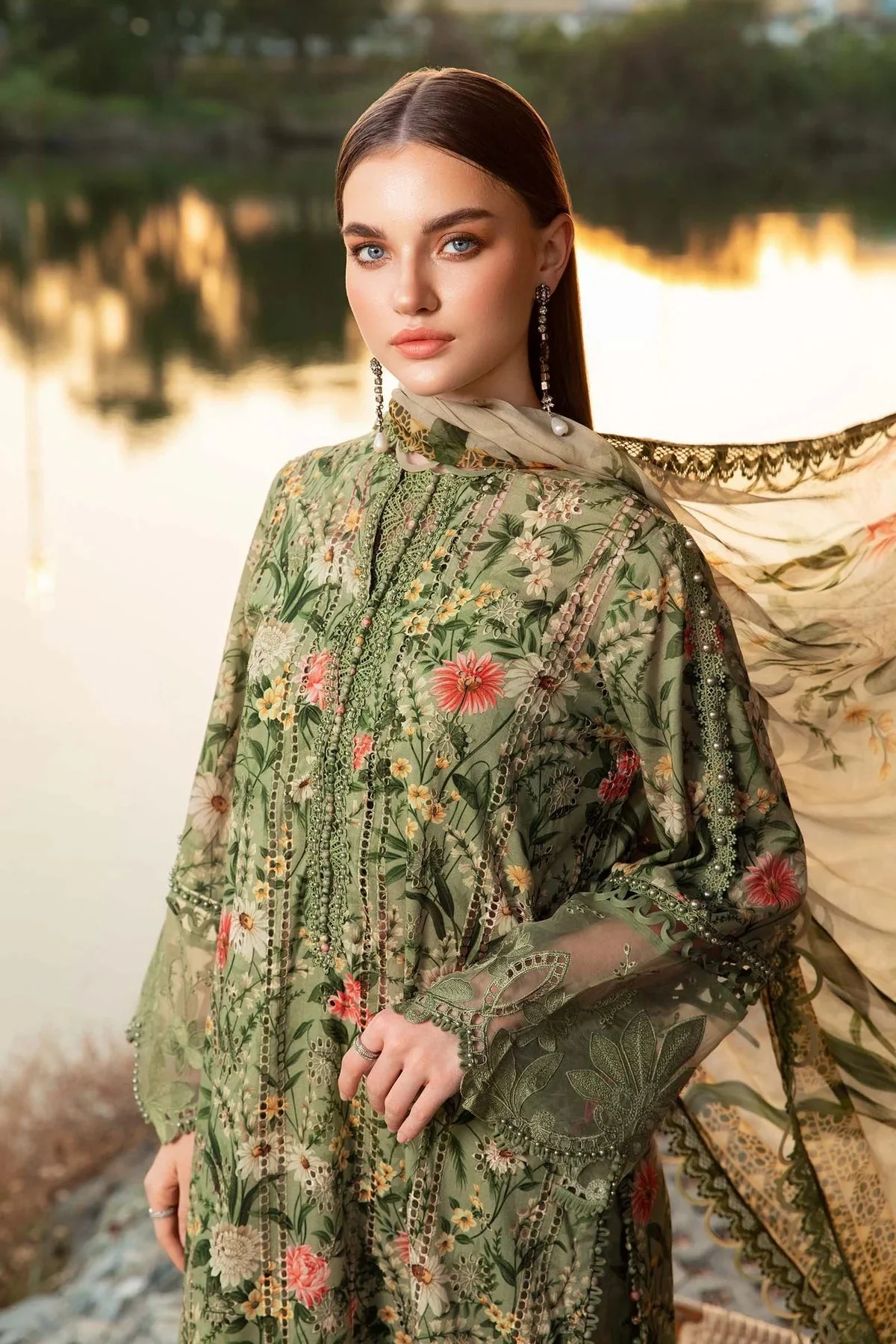 MARIA B - 3 Piece Unstitched  Chickenkari Printed Lawn Suit | MPT-25021 - Image 3