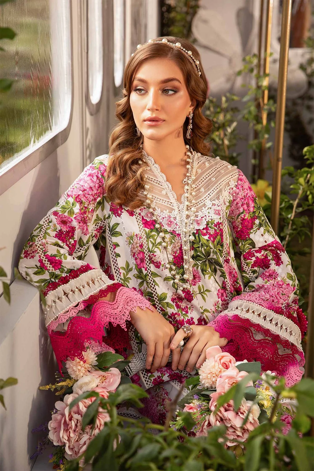 MARIA B - 3PC LAWN EMBROIDERED SHIRT WITH PRINTED AND TROUSER - M.Prints 09 - Image 6