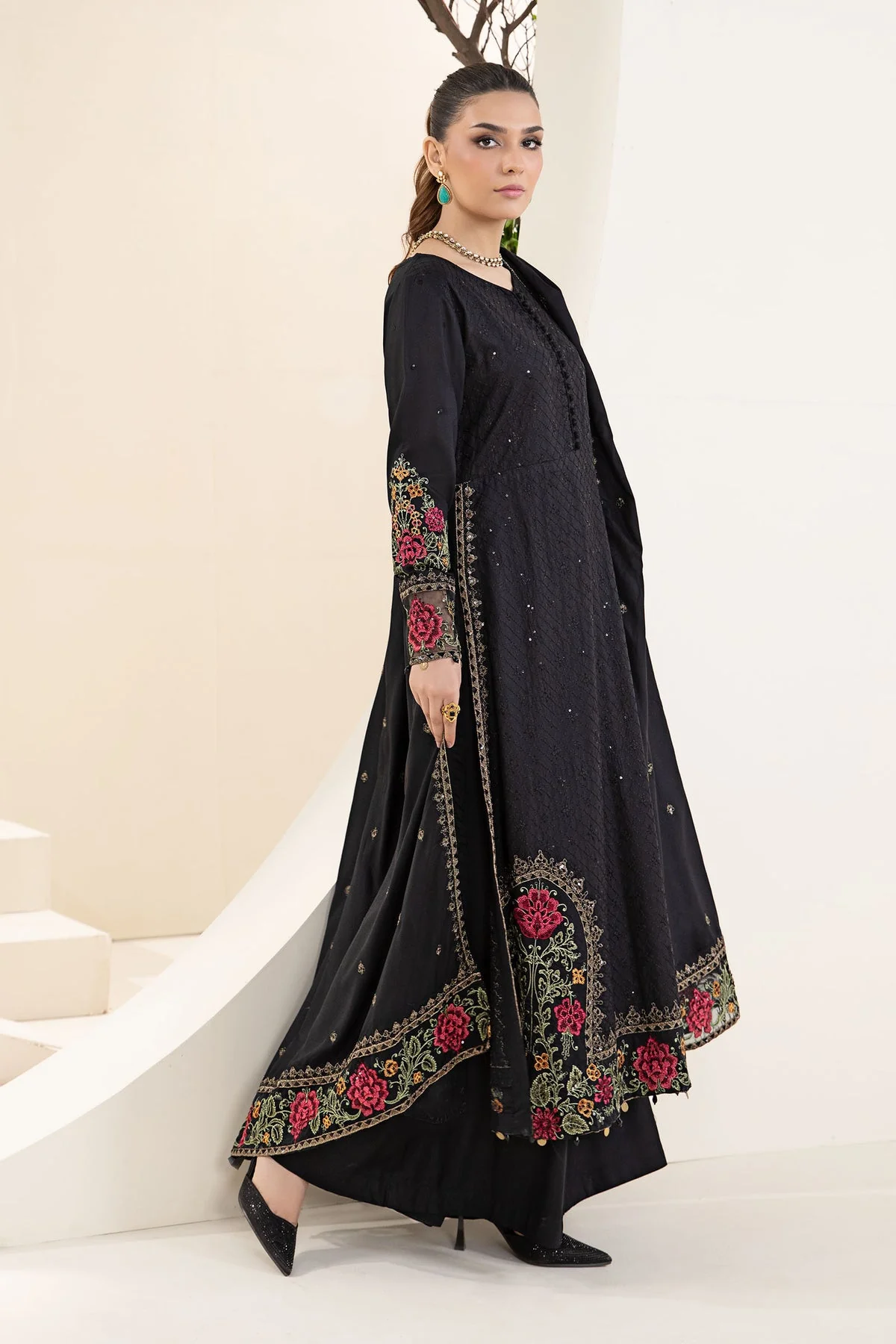 3PC LAWN SEQUENCE EMBROIDERED SHIRT WITH EBROIDERED SHAWL AND TROUSER - KPR1659 - Image 5