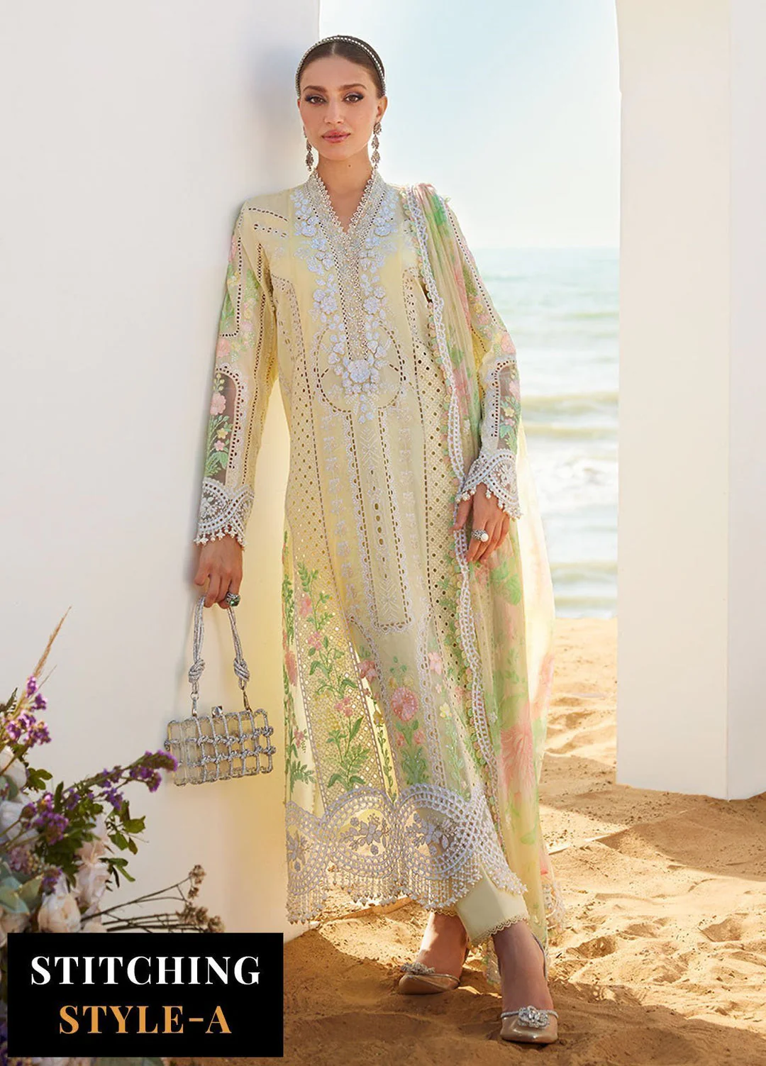 MARIA B - Embroidered Lawn 3 Piece Unstitched Suit MBL-EL-25-04 - Summer Collection - Image 5