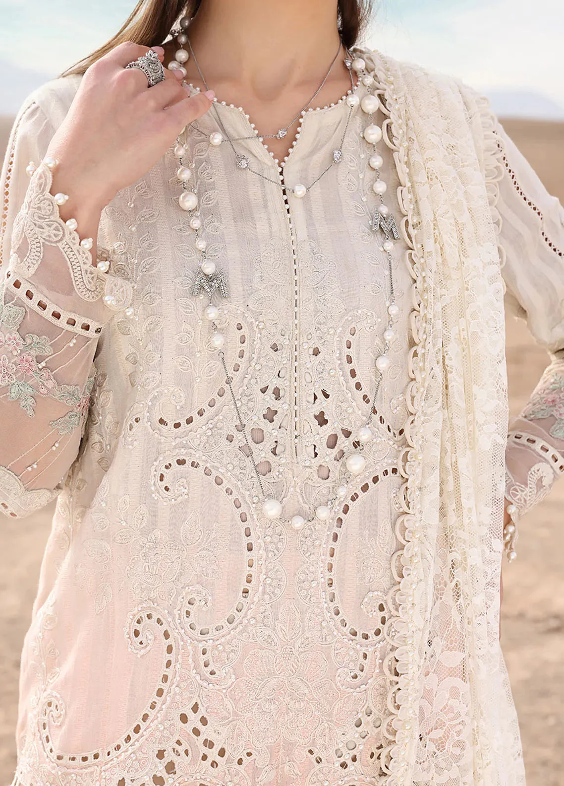 Maria B Embroidered Suits Unstitched 3 Piece MB25VL D-15A - Luxury Collection - Image 4
