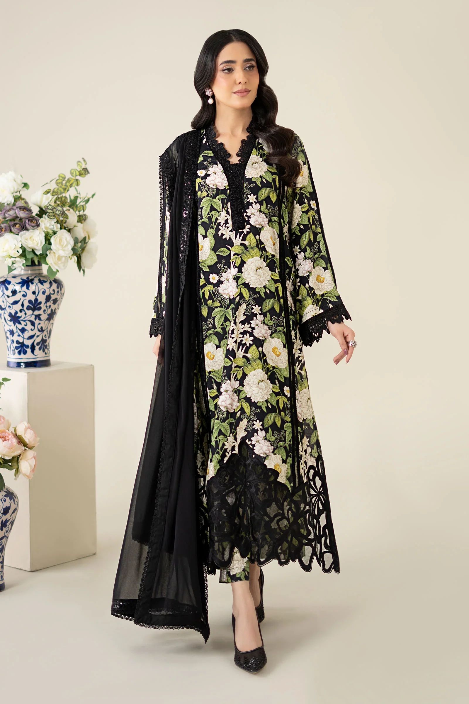 Maria B PRINTED Embroidered Suits Unstitched | DW-EA25-56