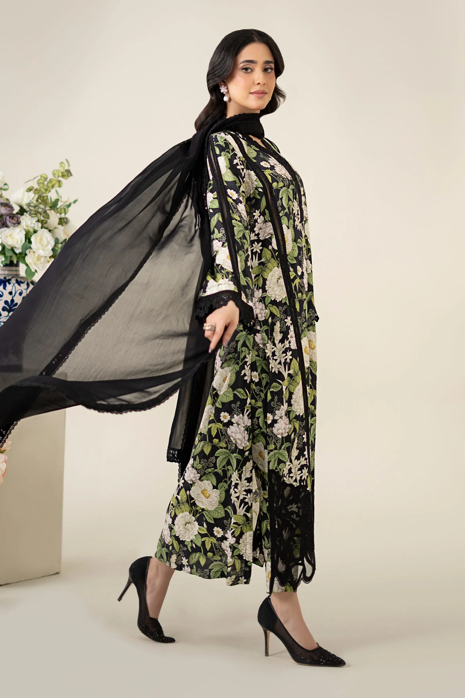 Maria B PRINTED Embroidered Suits Unstitched | DW-EA25-56 - Image 2