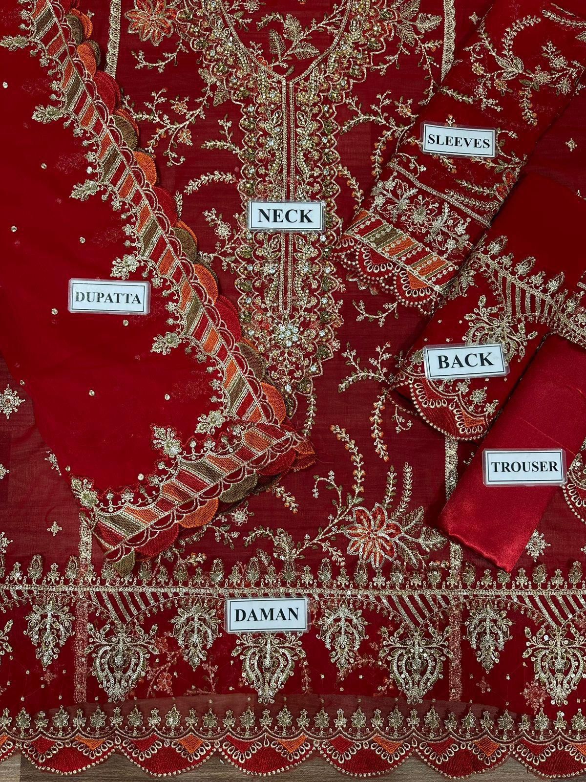 MARIA B - Unstitched Embroidered Chiffon Suit | MPC-24-107 - Image 6