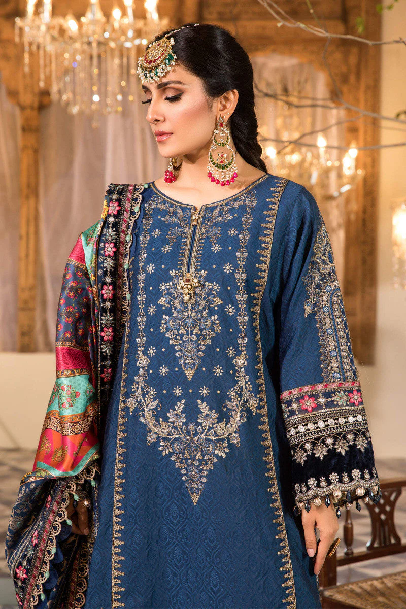 MARIA B - Unstitched MBROIDERED - Midnight Blue (BD-2407) - Image 2