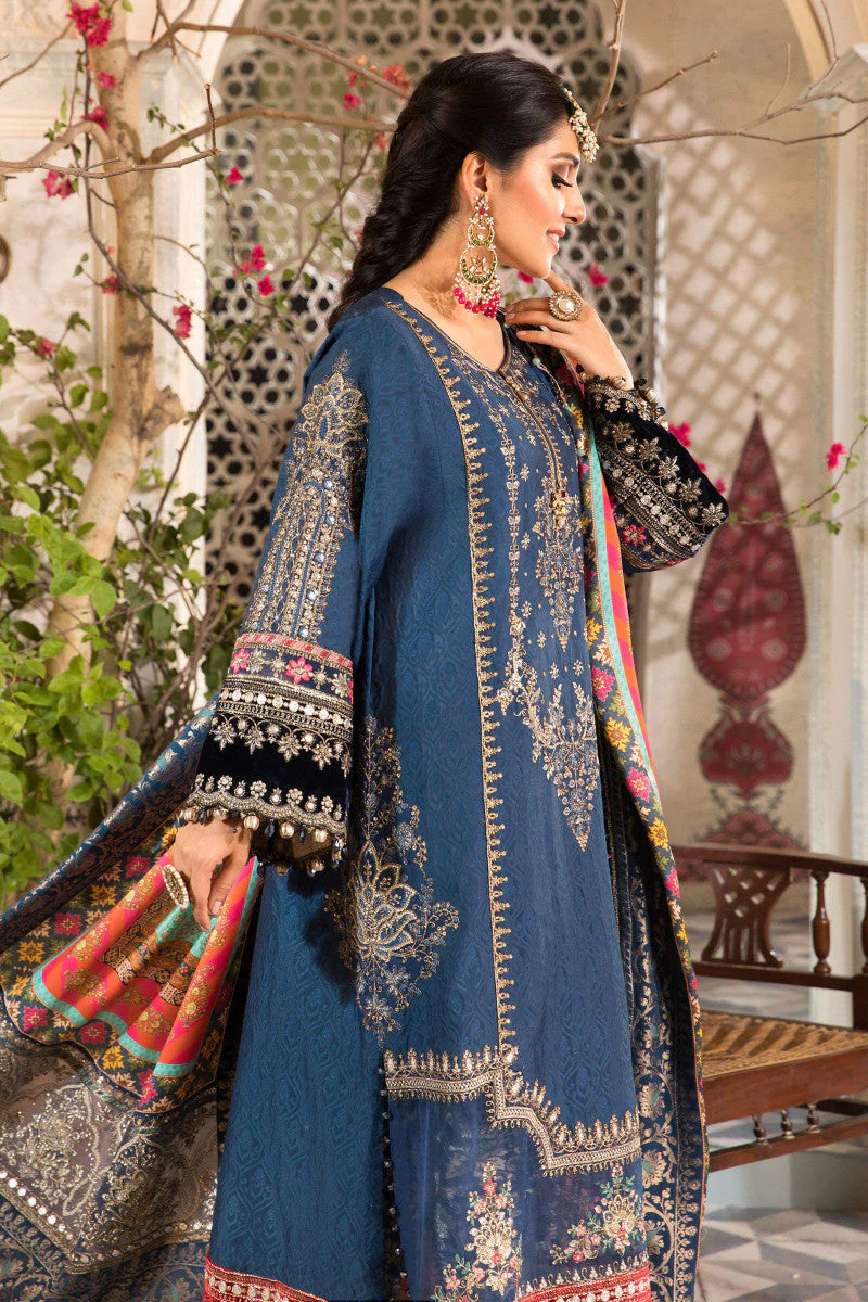 MARIA B - Unstitched MBROIDERED - Midnight Blue (BD-2407) - Image 3