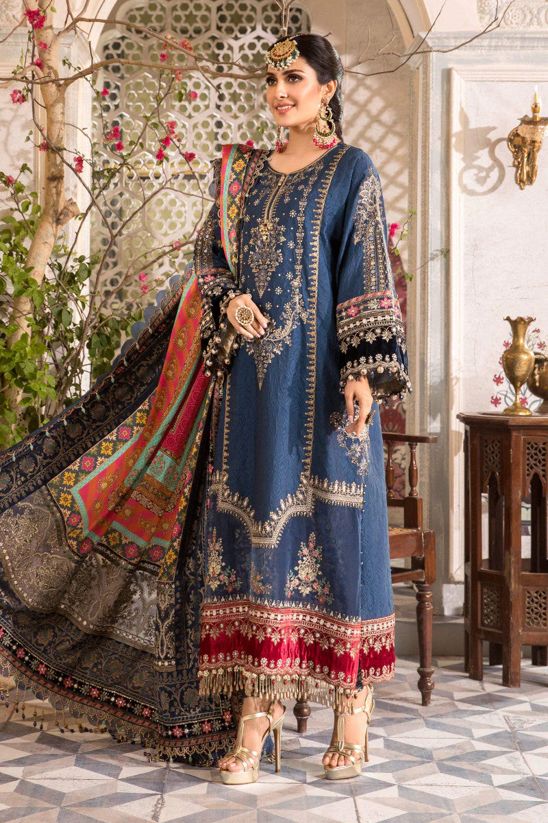MARIA B - Unstitched MBROIDERED - Midnight Blue (BD-2407) - Image 4
