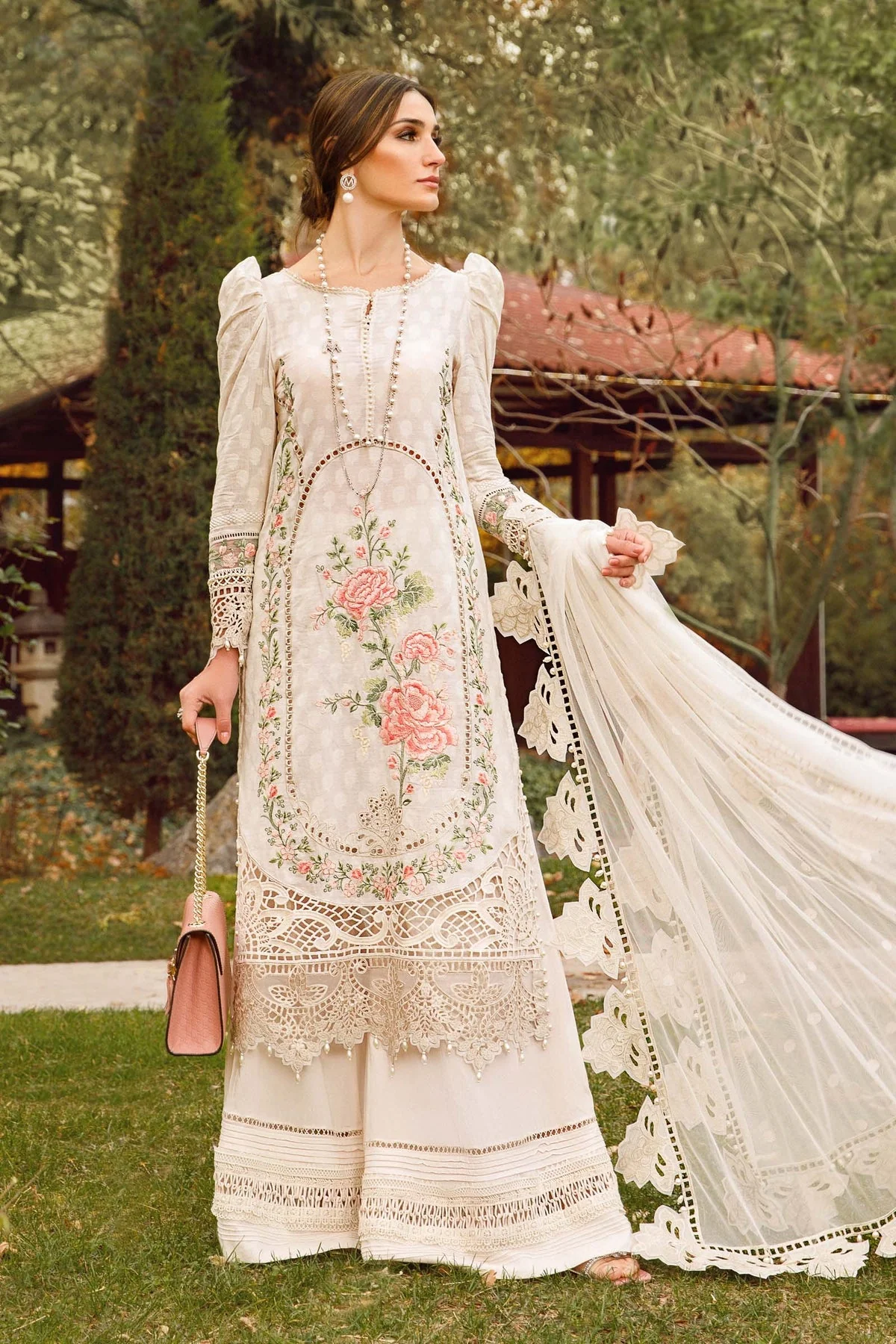 Maria.B Voyage A Luxe Lawn Unstitched Embroidered 3Piece Suit D-2302-A