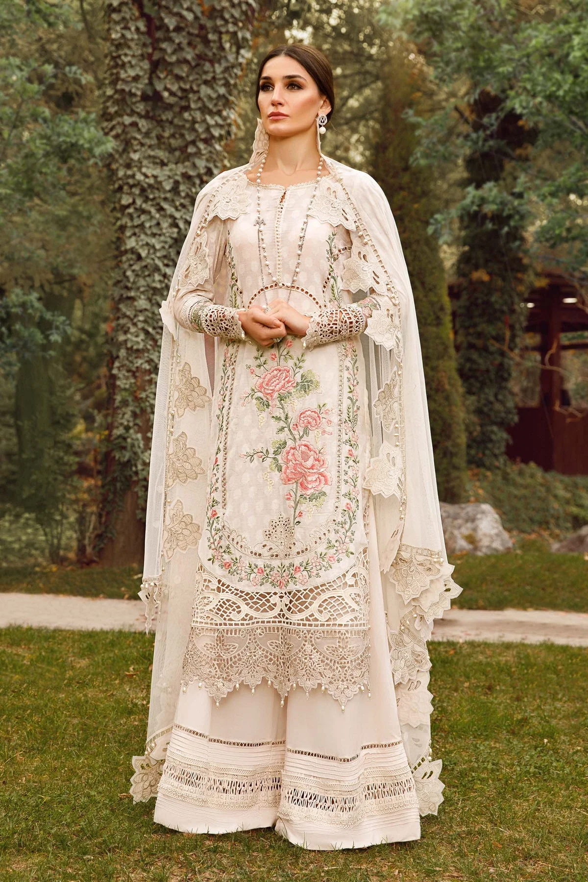Maria.B Voyage A Luxe Lawn Unstitched Embroidered 3Piece Suit D-2302-A - Image 3