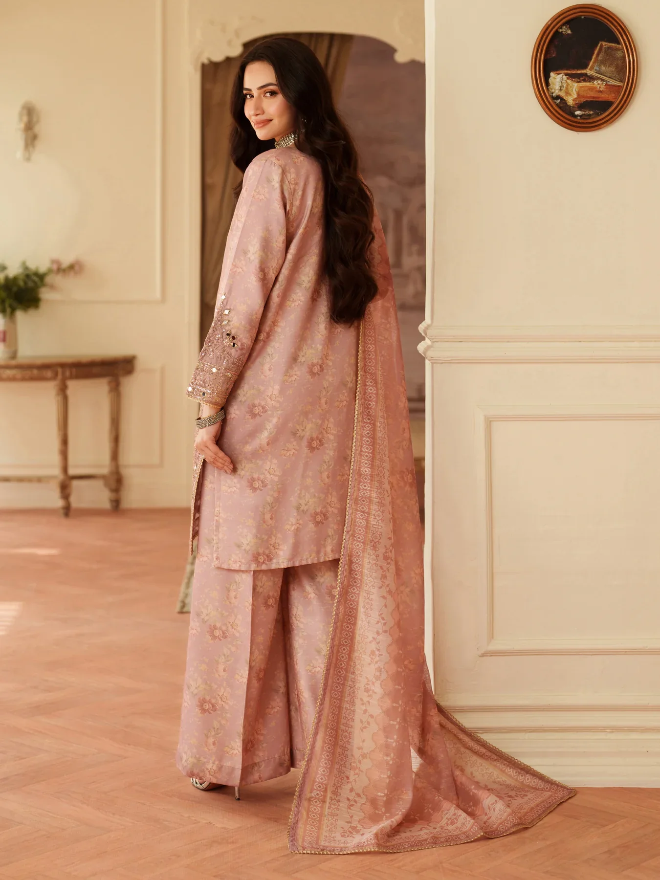 MOHAGNI - 3PC LAWN EMBROIDERED SHIRT WITH MANAAR PRINTED DUPATTA AND TROUSER - KPR 222 - Image 10