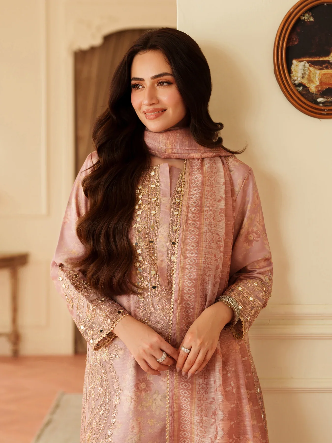 MOHAGNI - 3PC LAWN EMBROIDERED SHIRT WITH MANAAR PRINTED DUPATTA AND TROUSER - KPR 222 - Image 2