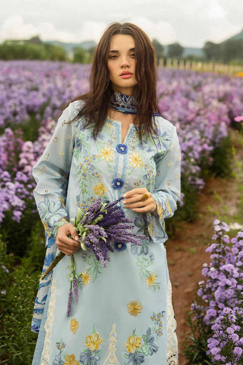 MUSHQ - 3PC LAWN EMBROIDERED SHIRT WITH VOIL PRINTED SHAWL AND TROUSER - KPR 2453 - Image 2