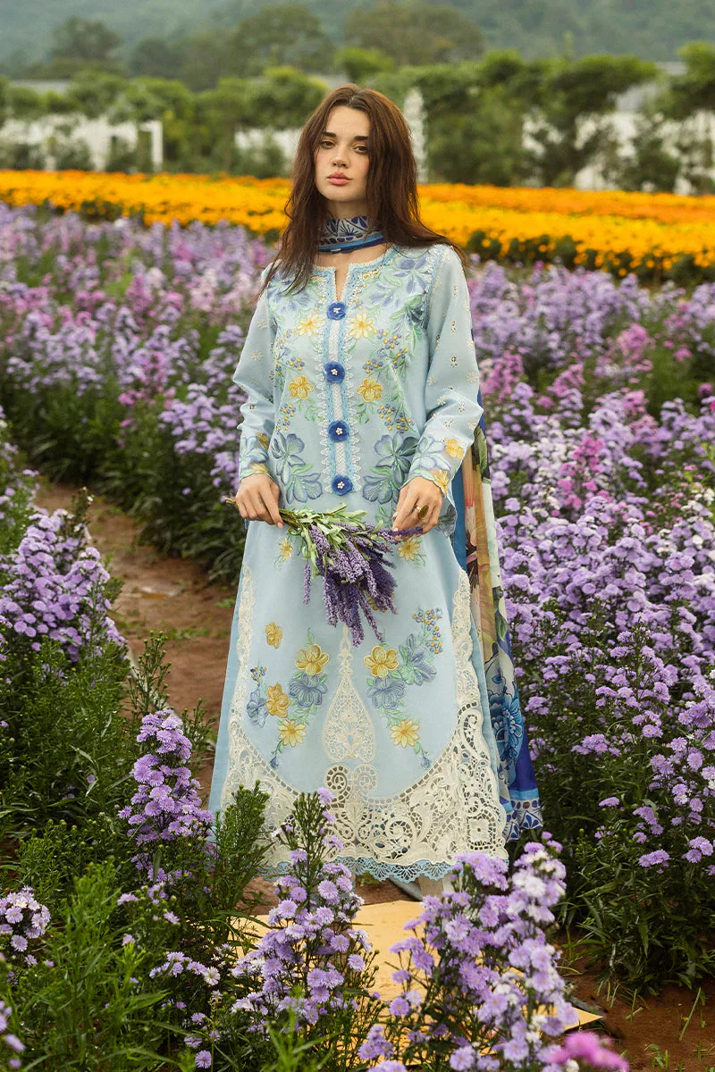 MUSHQ - 3PC LAWN EMBROIDERED SHIRT WITH VOIL PRINTED SHAWL AND TROUSER - KPR 2453 - Image 3