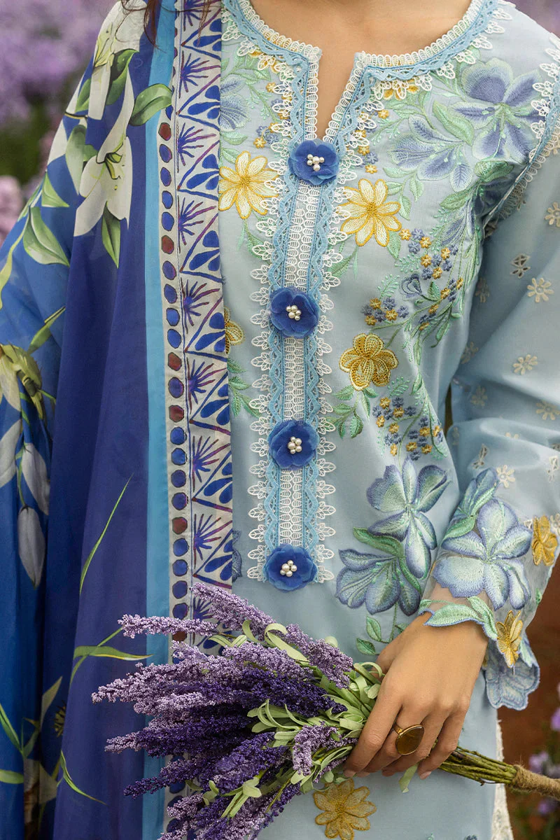 MUSHQ - 3PC LAWN EMBROIDERED SHIRT WITH VOIL PRINTED SHAWL AND TROUSER - KPR 2453 - Image 6