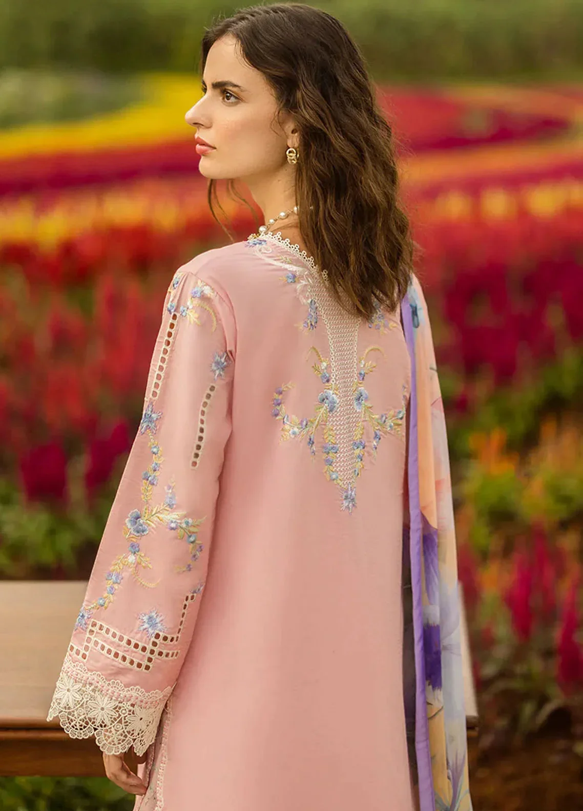 Mushq Embroidered Lawn Suit Unstitched 3 Piece MQ25SG D-06 A Butterfly kisses - Summer Collection - Image 4