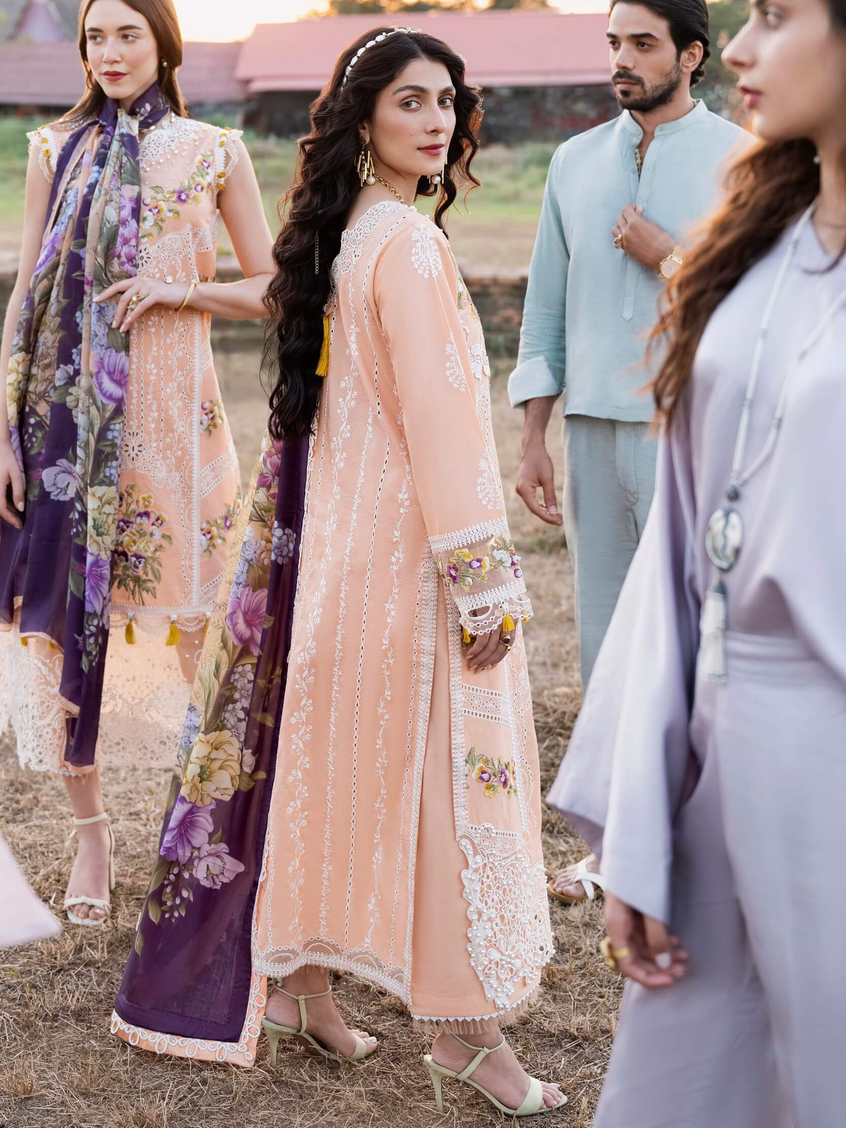 Mushq Lawana Embroidered Luxury Lawn Unstitched 3Pc Suit MSL-23-16 - Image 2