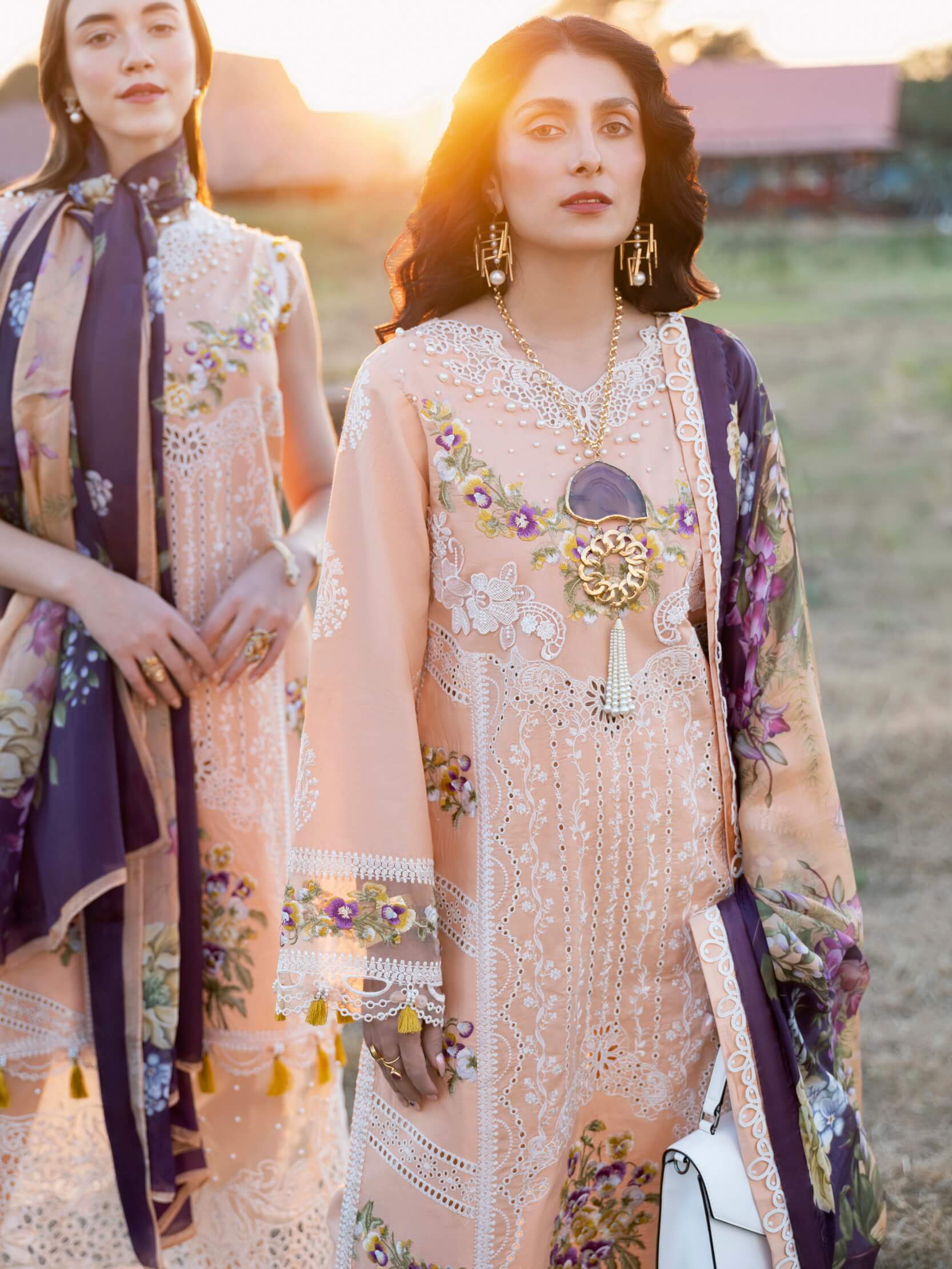 Mushq Lawana Embroidered Luxury Lawn Unstitched 3Pc Suit MSL-23-16 - Image 3