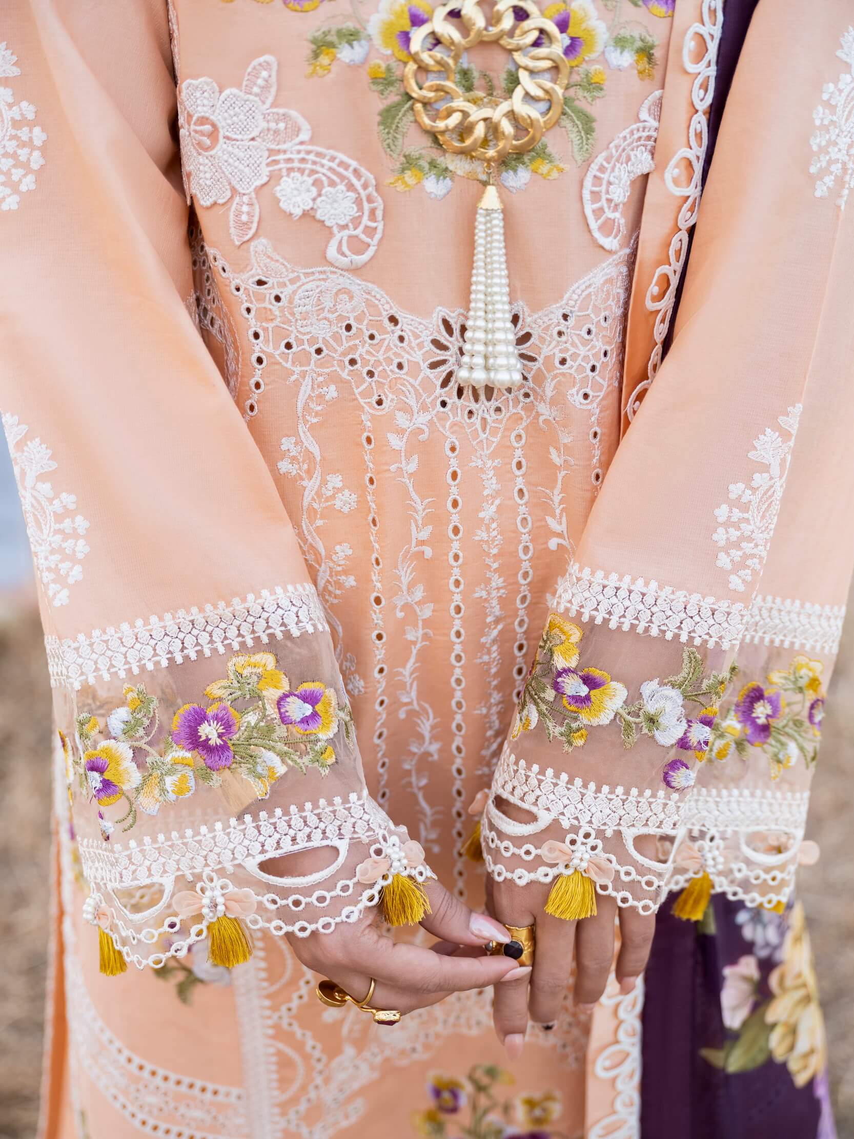 Mushq Lawana Embroidered Luxury Lawn Unstitched 3Pc Suit MSL-23-16 - Image 7