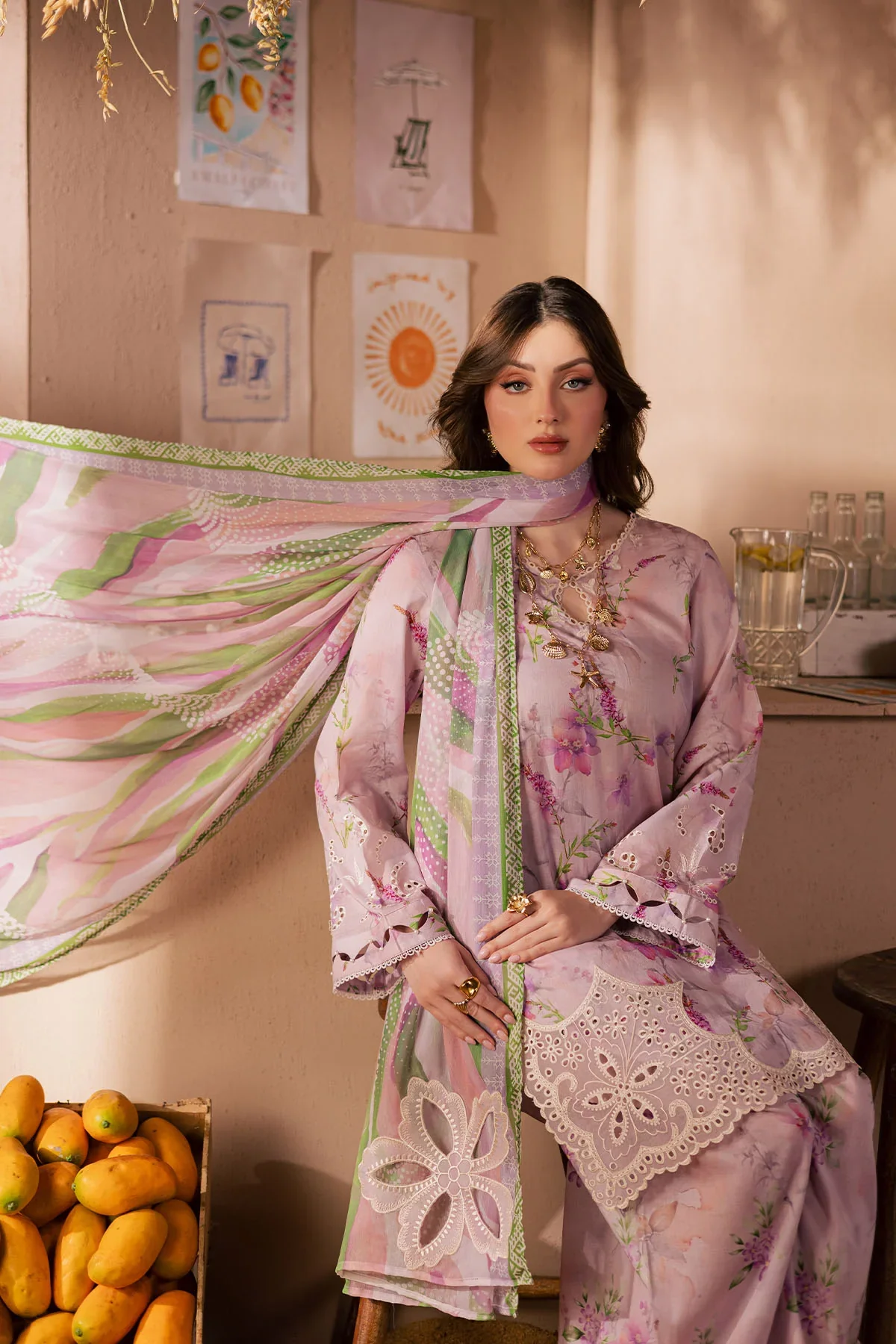 Nureh Luxury Lawn Embroidered 3 Pc Unstitched Collection NP-648 - Image 7