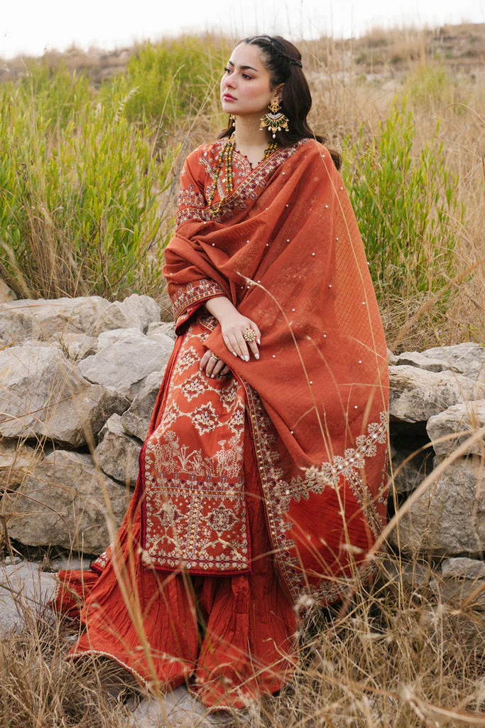 QALAMKAR - 3PC LAWN EMBROIDERED SHIRT WITH EMBROIDERED ORGANZA DUPATTA AND TROUSER - KPR1750 - Image 2