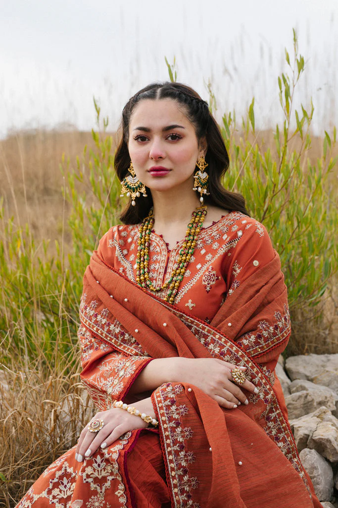 QALAMKAR - 3PC LAWN EMBROIDERED SHIRT WITH EMBROIDERED ORGANZA DUPATTA AND TROUSER - KPR1750 - Image 3