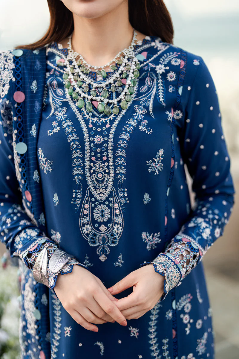 QALAMKAR - 3PC LAWN EMBROIDERED SHIRT WITH LAWN EMBROIDERED DUPATTA AND LAWN TROUSER - KPR-FK-05 AURORA - Image 2