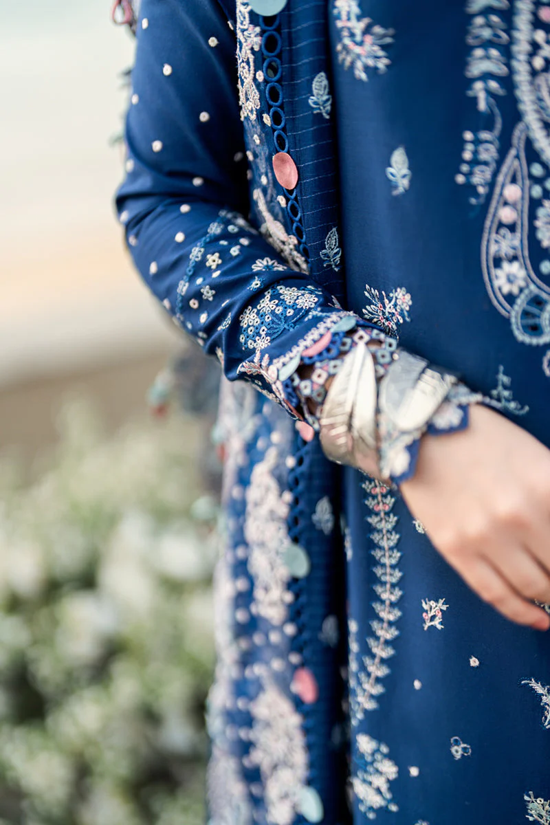 QALAMKAR - 3PC LAWN EMBROIDERED SHIRT WITH LAWN EMBROIDERED DUPATTA AND LAWN TROUSER - KPR-FK-05 AURORA - Image 4