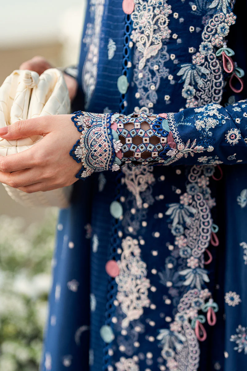QALAMKAR - 3PC LAWN EMBROIDERED SHIRT WITH LAWN EMBROIDERED DUPATTA AND LAWN TROUSER - KPR-FK-05 AURORA - Image 6