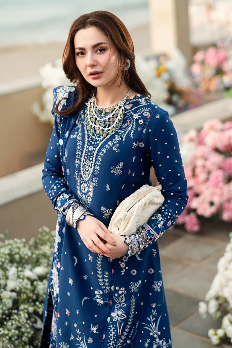 QALAMKAR - 3PC LAWN EMBROIDERED SHIRT WITH LAWN EMBROIDERED DUPATTA AND LAWN TROUSER - KPR-FK-05 AURORA - Image 7