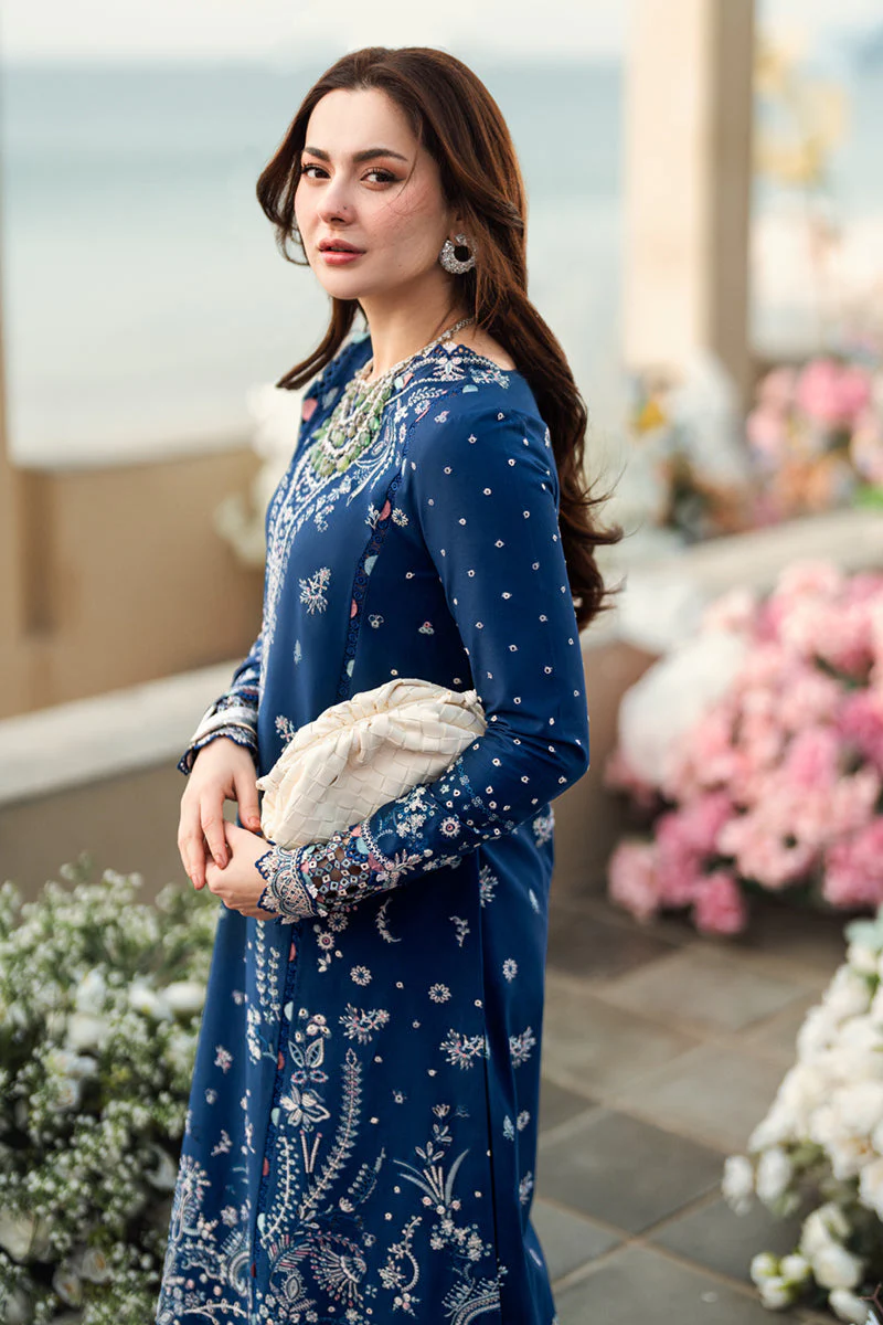 QALAMKAR - 3PC LAWN EMBROIDERED SHIRT WITH LAWN EMBROIDERED DUPATTA AND LAWN TROUSER - KPR-FK-05 AURORA - Image 8