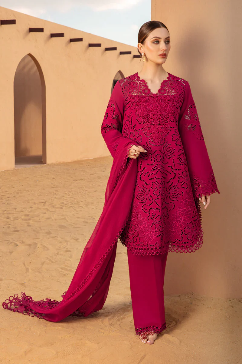 RANG RASIYA - 3PC LAWN CHICKENKARI EMBROIDERED SHIRT WITH EMBROIDERED DUPATTA AND COTTON TROUSER - KPR-SP23 - Image 2