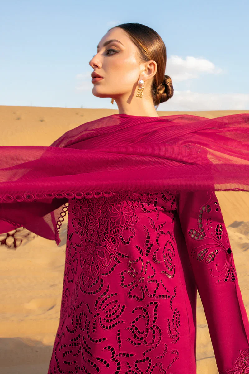 RANG RASIYA - 3PC LAWN CHICKENKARI EMBROIDERED SHIRT WITH EMBROIDERED DUPATTA AND COTTON TROUSER - KPR-SP23 - Image 3