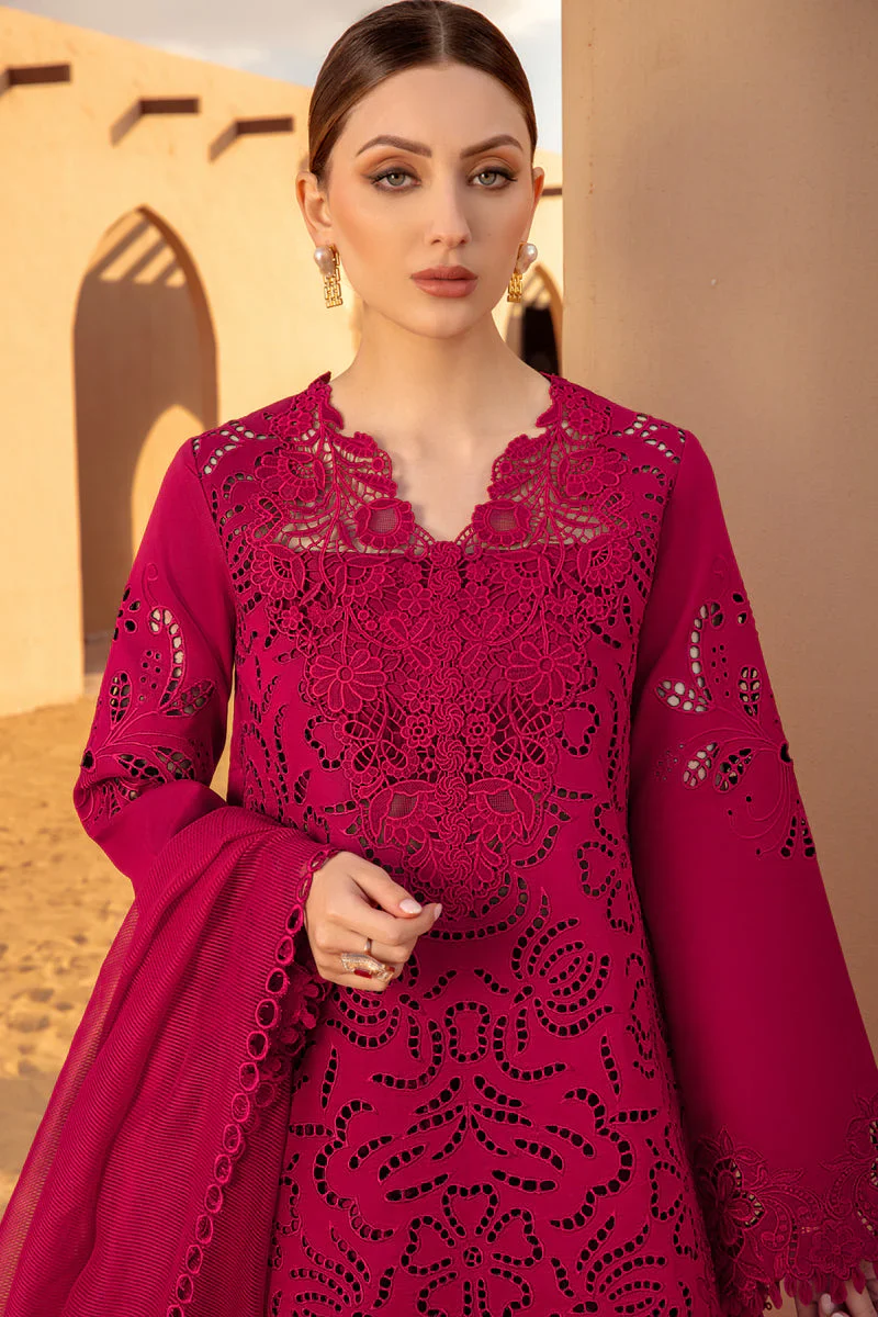 RANG RASIYA - 3PC LAWN CHICKENKARI EMBROIDERED SHIRT WITH EMBROIDERED DUPATTA AND COTTON TROUSER - KPR-SP23 - Image 5