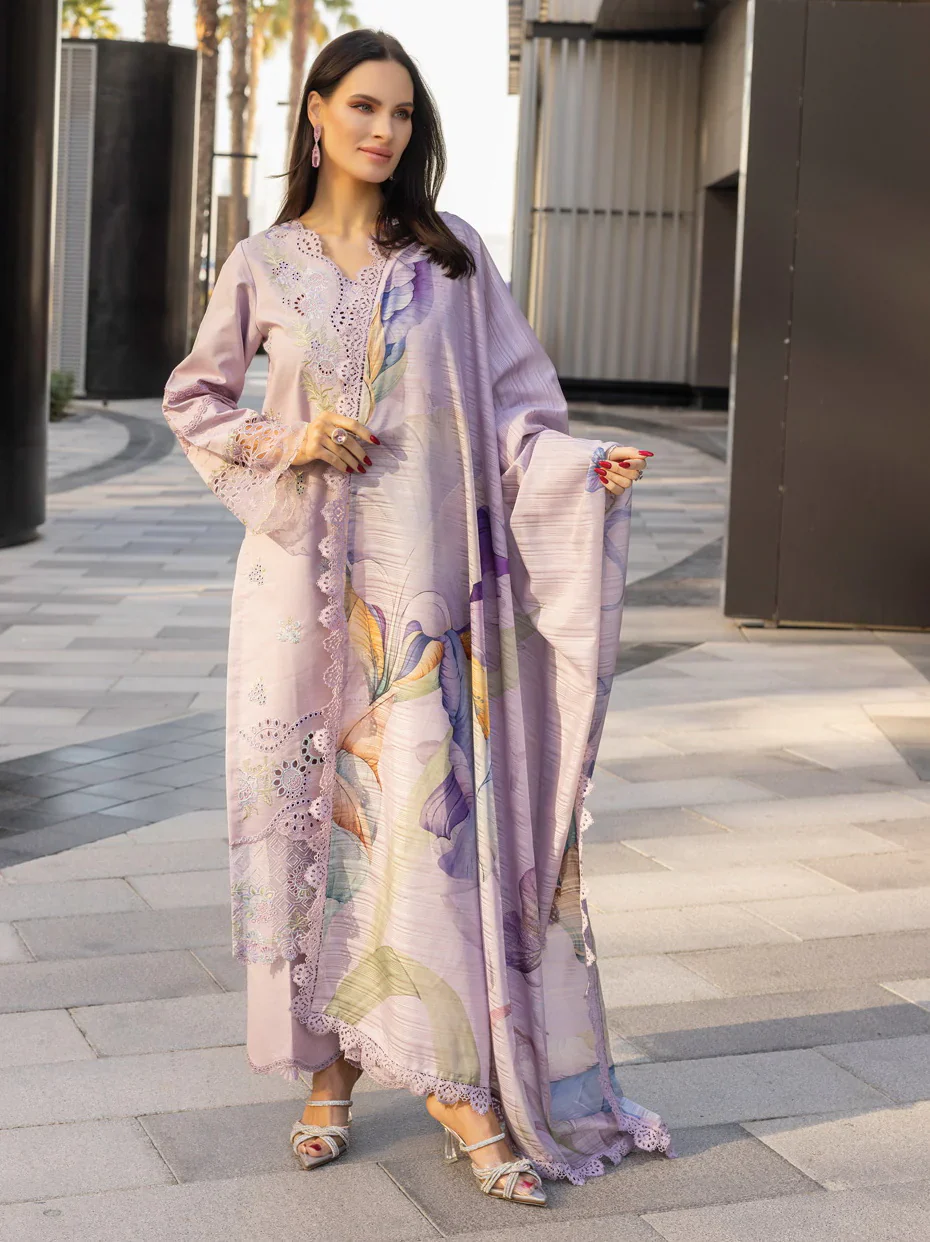 Rang Rasiya Embroidered Lawn Unstitched 3Pc Suit D-12 AMELIA - Image 2