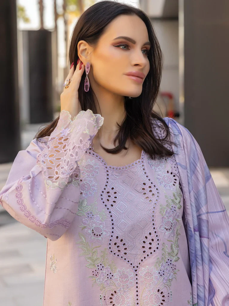 Rang Rasiya Embroidered Lawn Unstitched 3Pc Suit D-12 AMELIA - Image 3