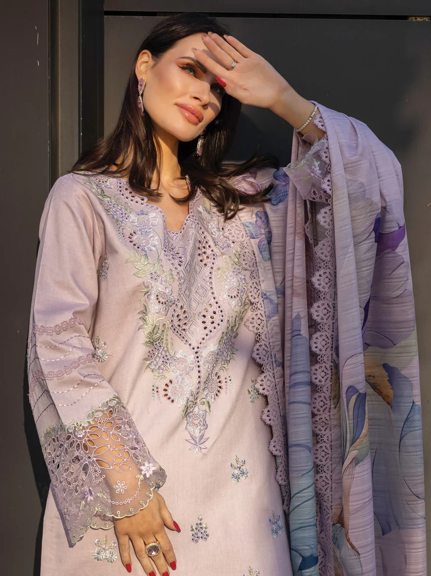 Rang Rasiya Embroidered Lawn Unstitched 3Pc Suit D-12 AMELIA - Image 4