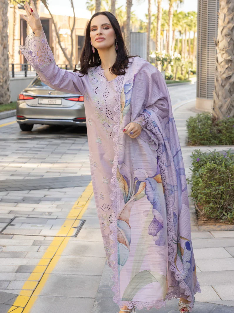Rang Rasiya Embroidered Lawn Unstitched 3Pc Suit D-12 AMELIA - Image 5