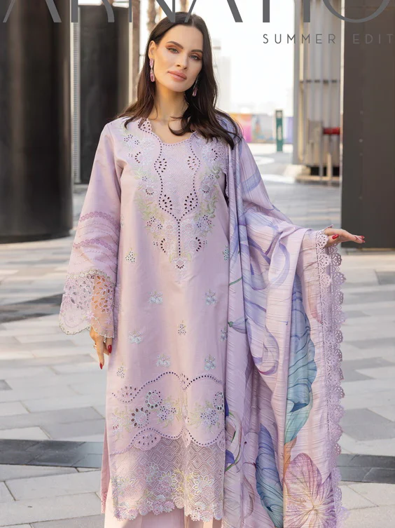 Rang Rasiya Embroidered Lawn Unstitched 3Pc Suit D-12 AMELIA - Image 6