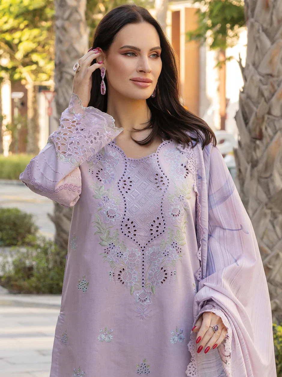 Rang Rasiya Embroidered Lawn Unstitched 3Pc Suit D-12 AMELIA - Image 7