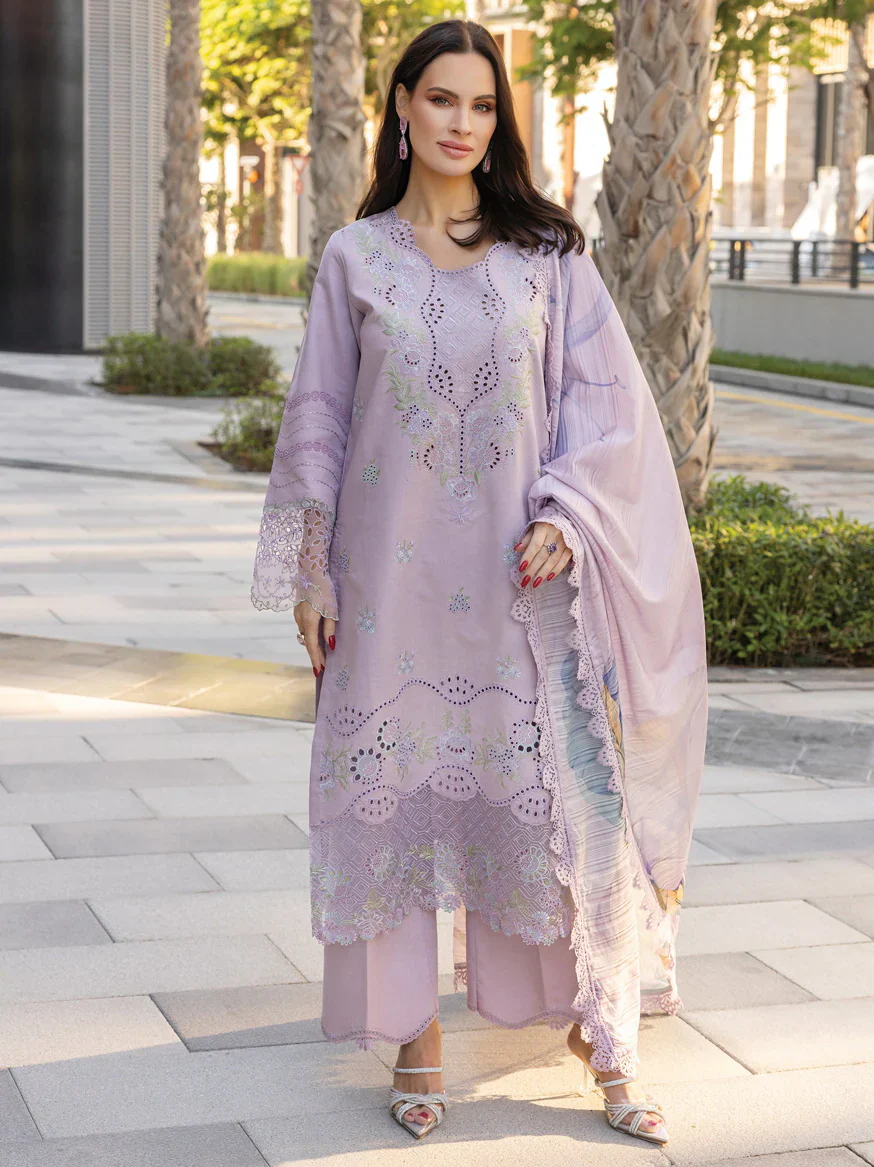 Rang Rasiya Embroidered Lawn Unstitched 3Pc Suit D-12 AMELIA - Image 9