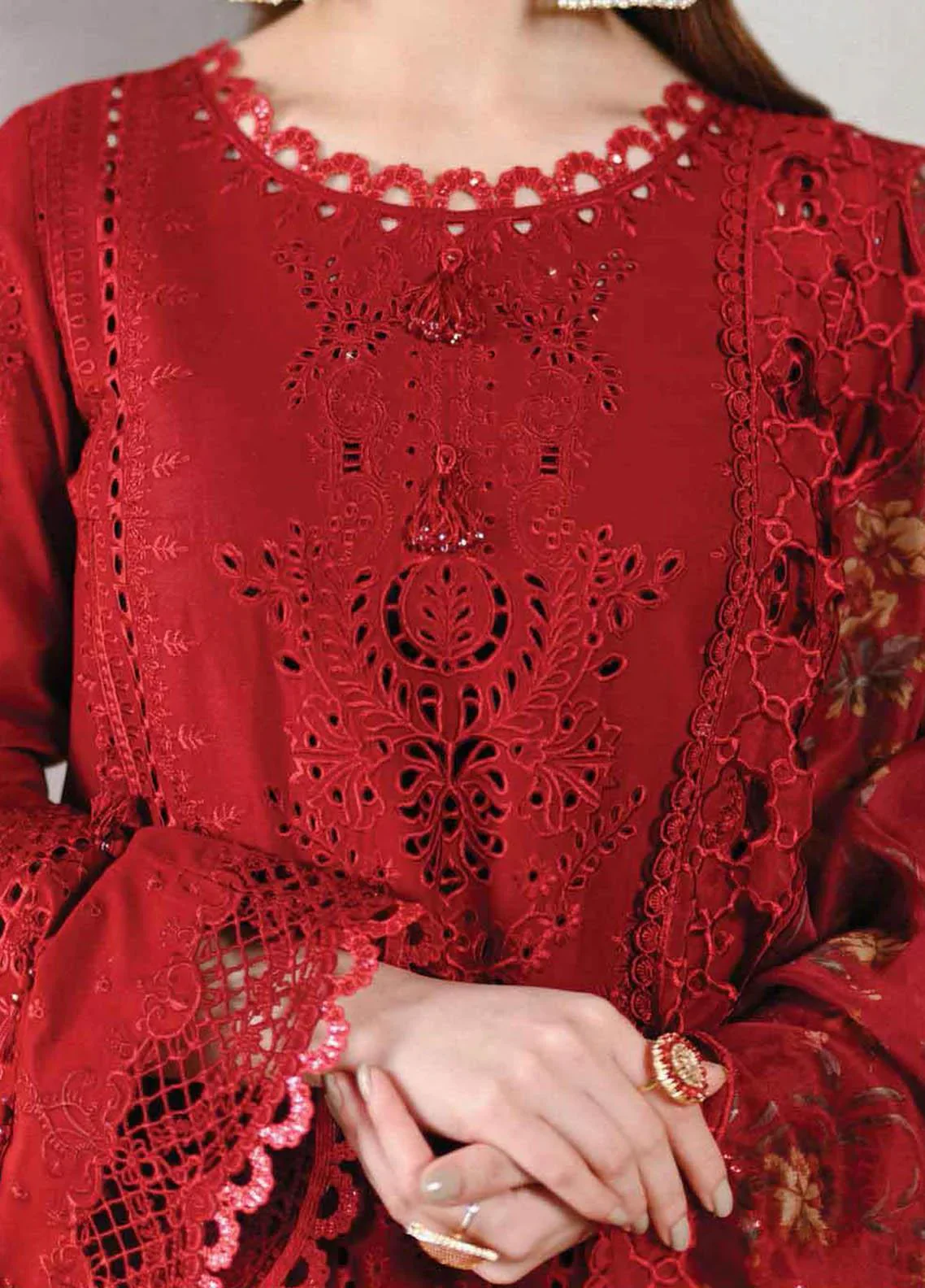 Sahil by Qalamkar Embroidered Lawn Suits Unstitched 3 Piece QLM23S SP-13 Romi - Luxury Collection - Image 2
