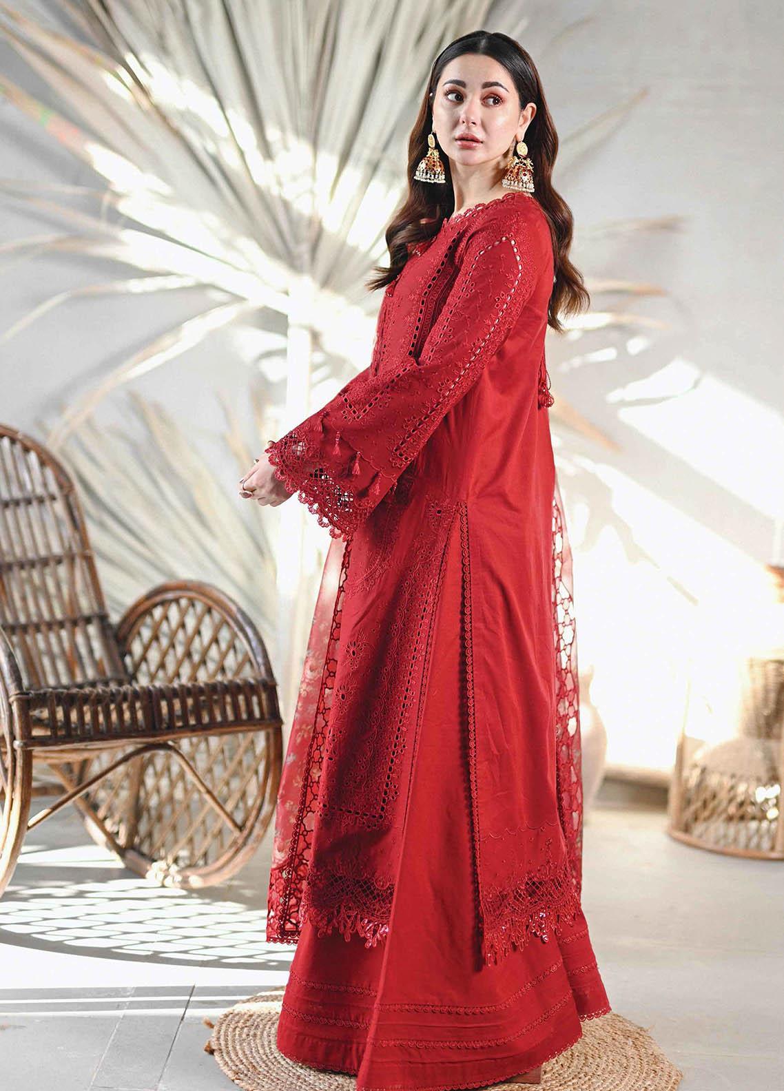 Sahil by Qalamkar Embroidered Lawn Suits Unstitched 3 Piece QLM23S SP-13 Romi - Luxury Collection - Image 4