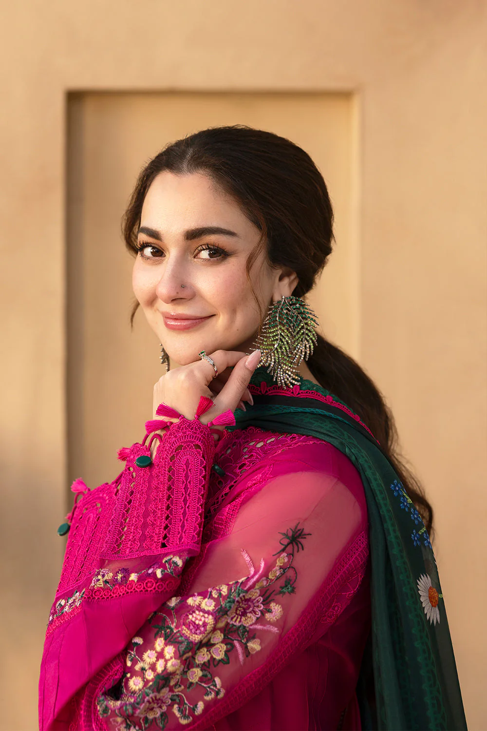 SAIRA RIZWAN - 3PC DHANAK EMBROIDERED SHIRT WITH PRINTED SHAWL AND TROUSER - KPR-SRL25-04 - Image 6