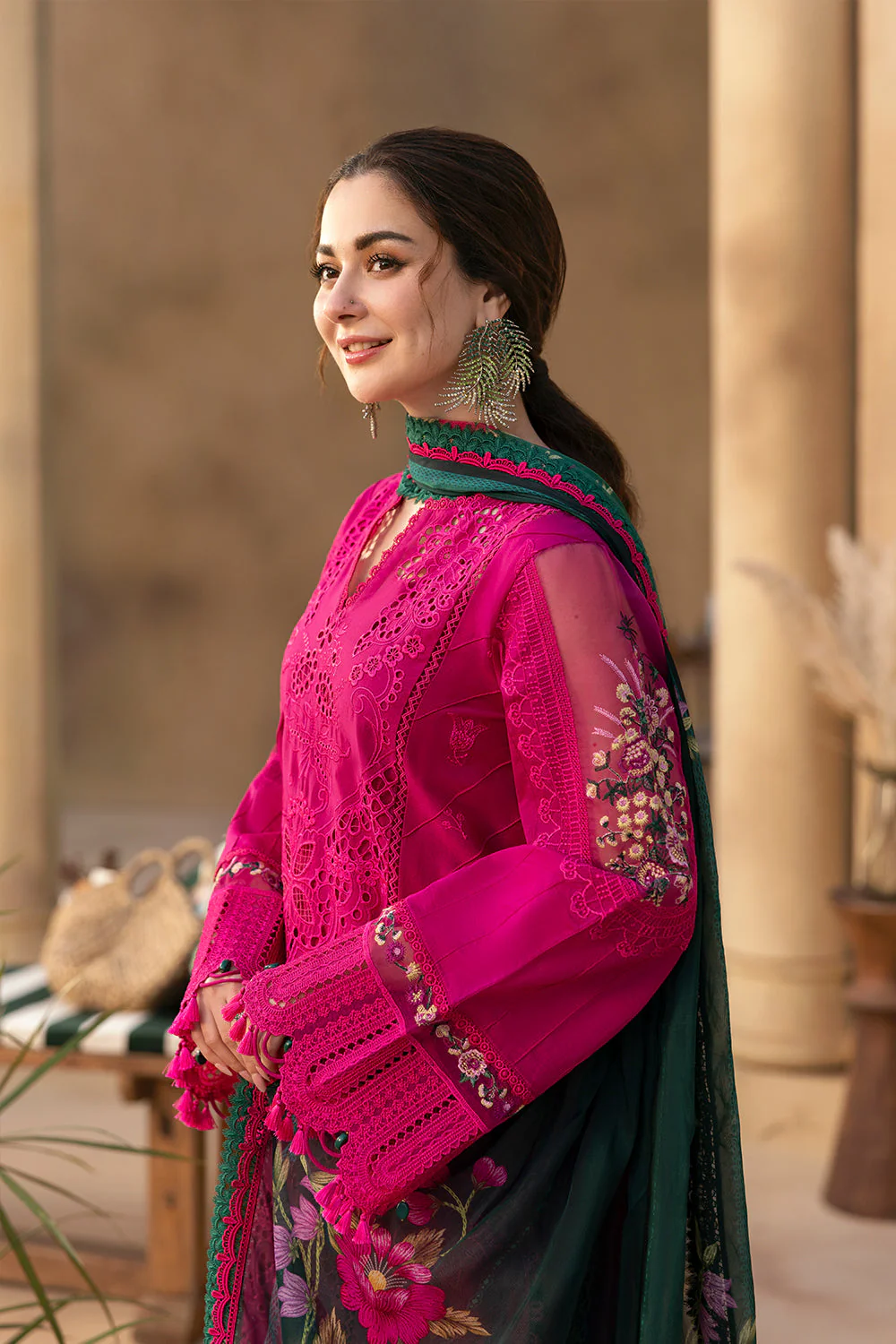 SAIRA RIZWAN - 3PC DHANAK EMBROIDERED SHIRT WITH PRINTED SHAWL AND TROUSER - KPR-SRL25-04 - Image 8