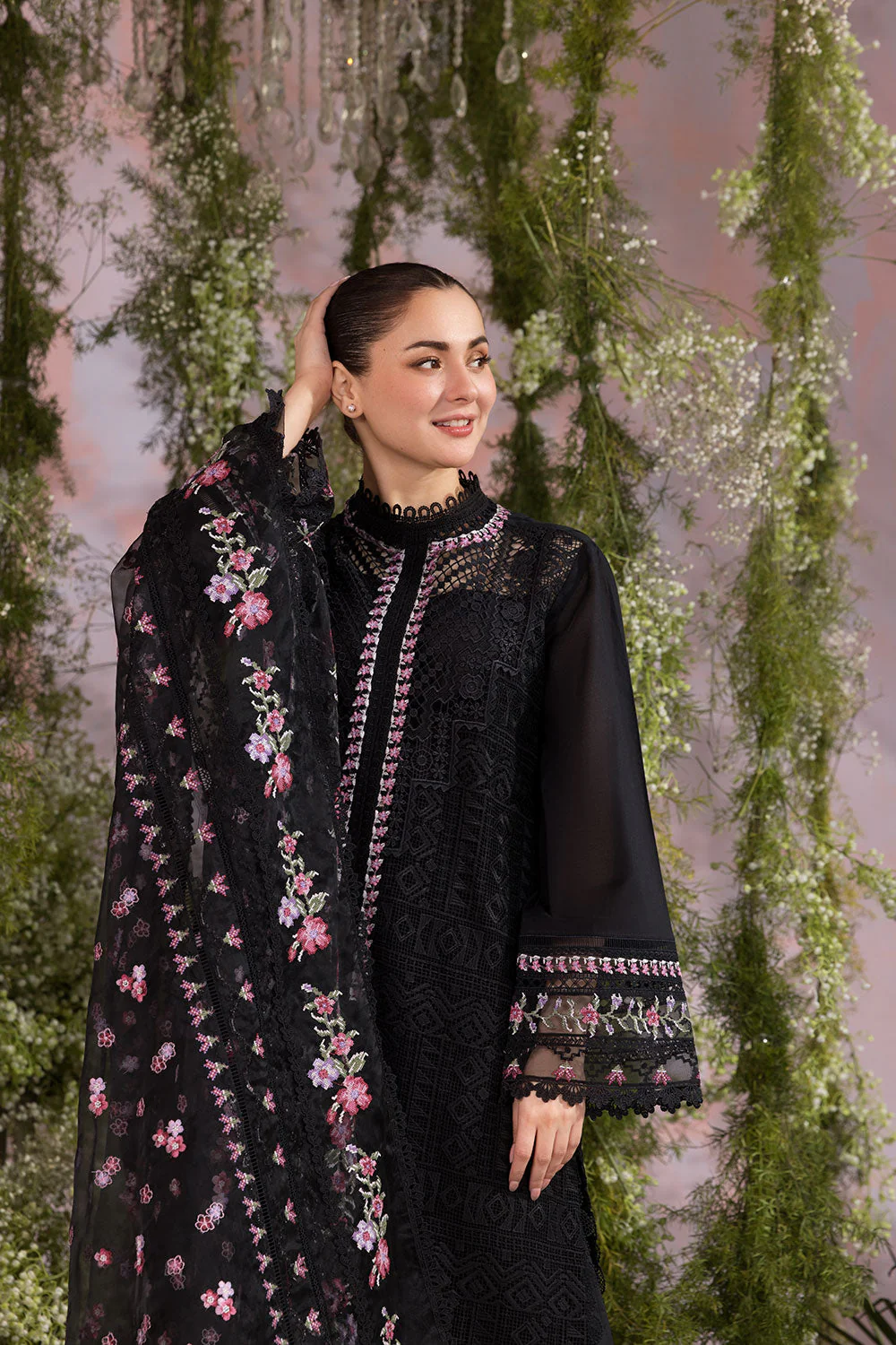SOBIA NAZIR - 3PC LAWN EMBROIDERED SHIRT WITH EMBROIDERED DUPATTA AND TROUSER - KPR 225 - Image 5