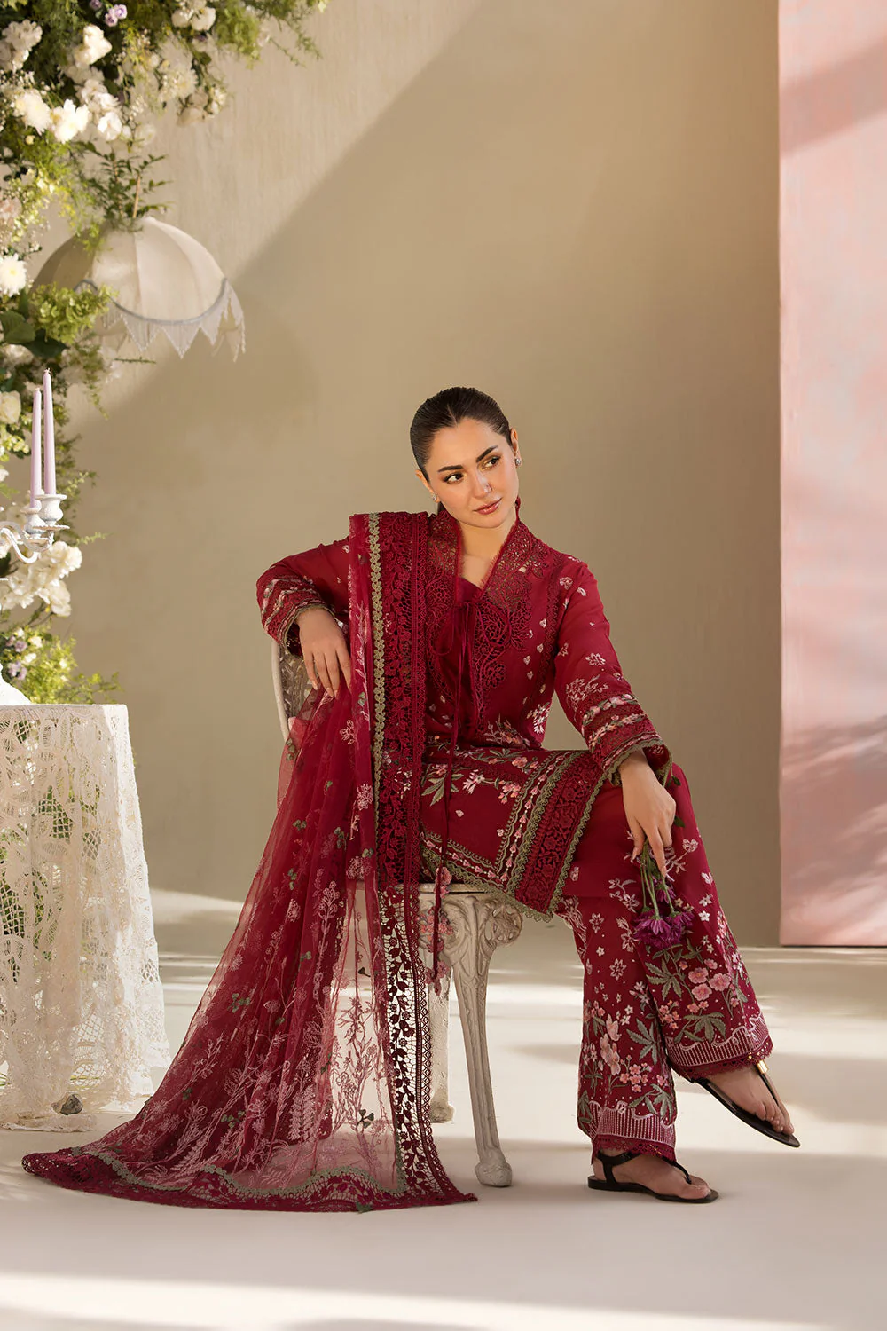 SOBIA NAZIR - Lawn Unstitched Embroidered Collection with Embroidered Honey net Dupatta- KPR30 - Image 6