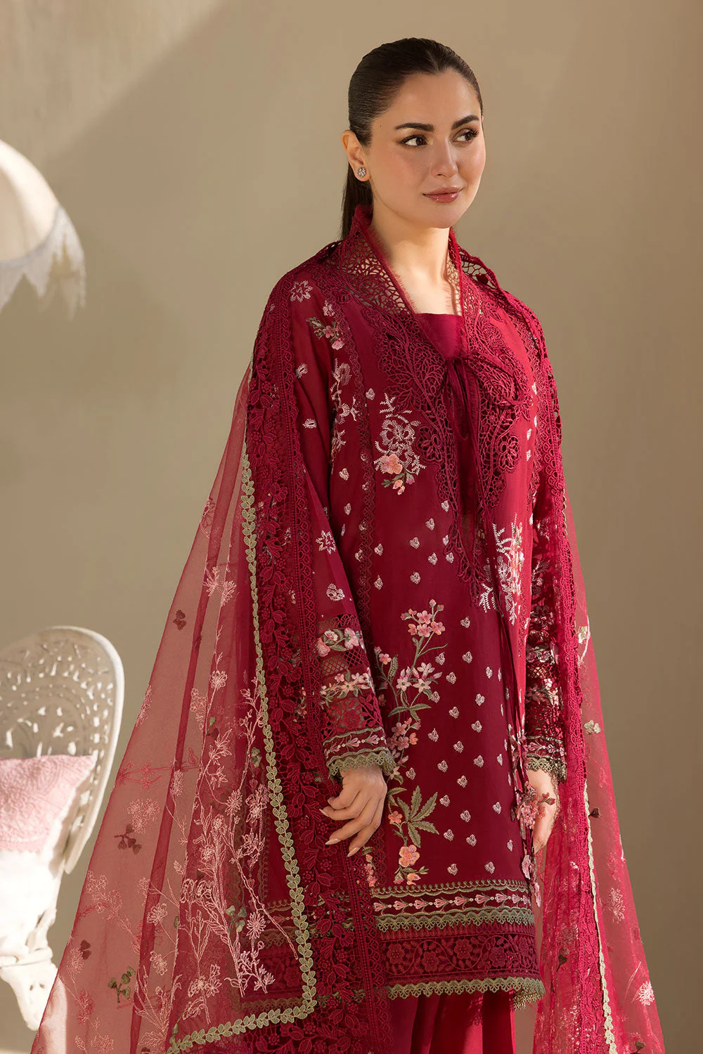 SOBIA NAZIR - Lawn Unstitched Embroidered Collection with Embroidered Honey net Dupatta- KPR30 - Image 8