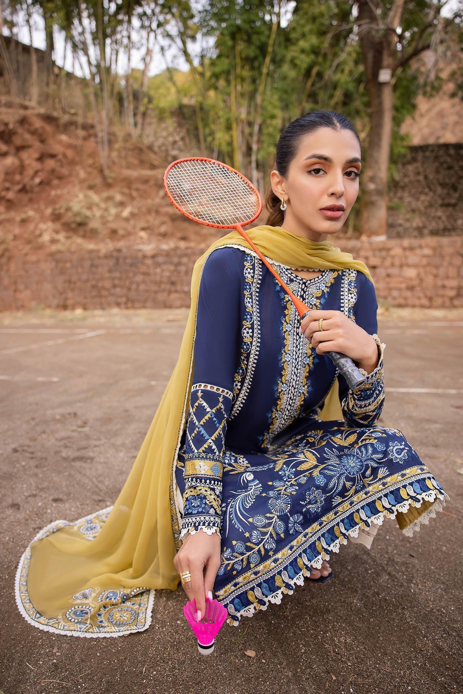 ZAHA - 3PC LAWN EMBROIDERED SHIRT WITH CHIFFON EMBROIDERED DUPATTA AND TROUSER - HZG1604 - Image 3