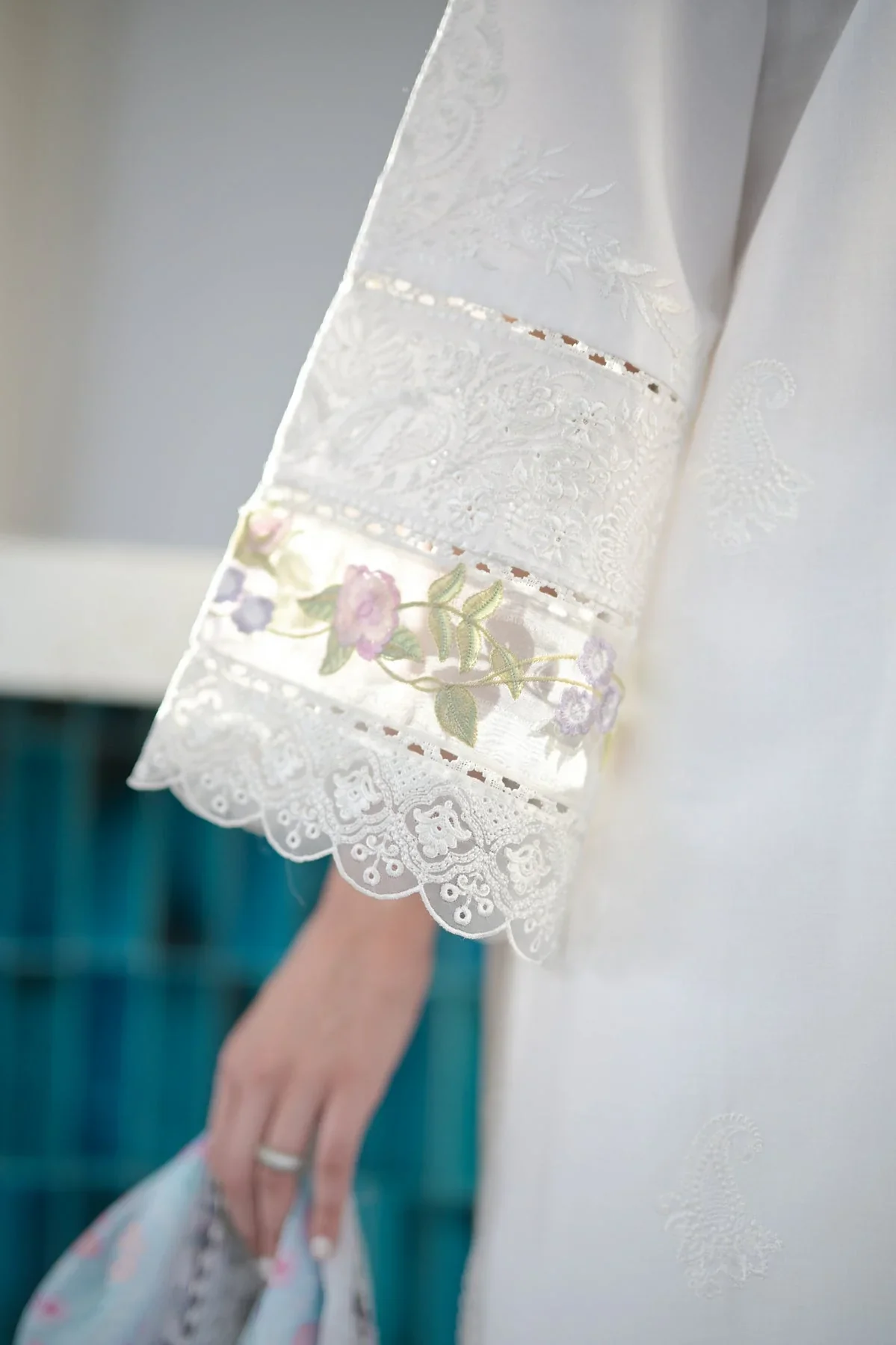 ZAIB - 3PC LAWN EMBROIDERED SHIRT WITH PRINTED DUPATTA AND LAWN TROUSER - KPR32 - Image 3
