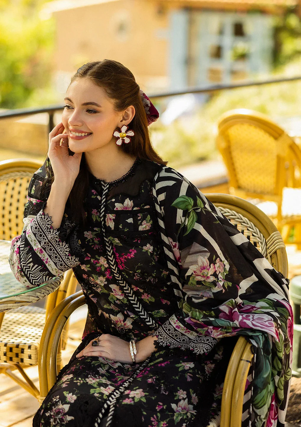 ZAINAB CHOTTANI -3 Piece Unstitched Embroidered Lawn Suit | Zemestan - Image 5